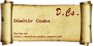 Dömötör Csaba névjegykártya