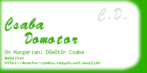 csaba domotor business card